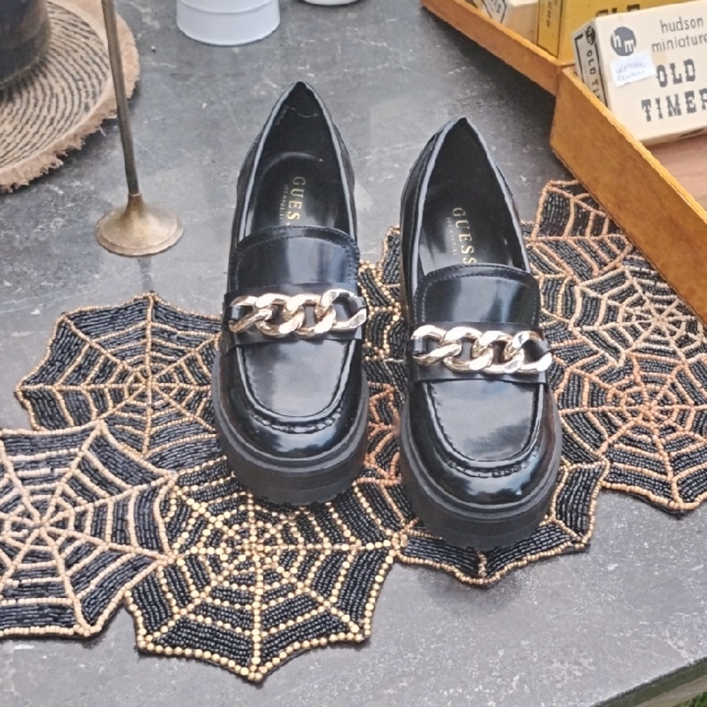 Guess Hillford Platform Leather Loafs